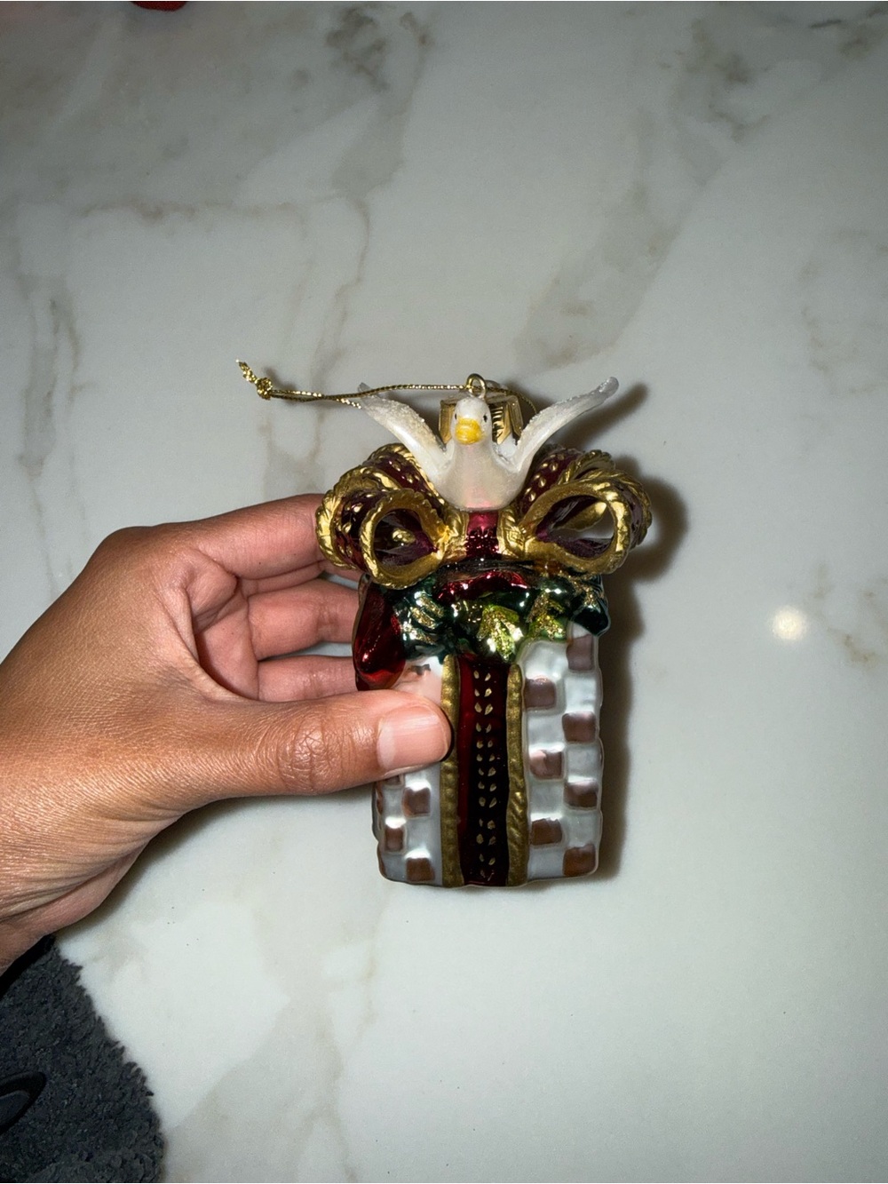 VTG Fitz and Floyd Gregorian Collection Glass Dove Ornament 🕊️✨
